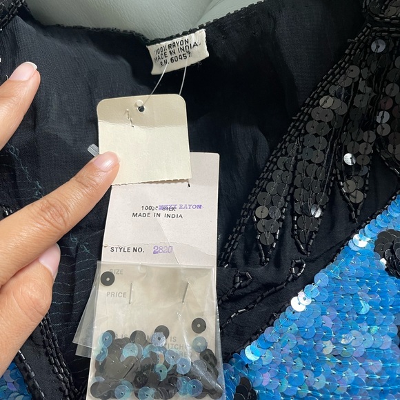 NWT vintage sequin butterfly top - Picture 6 of 7